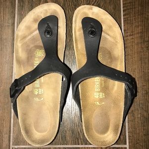 Birkenstock Gizeh Birko-Flor Sandals color black